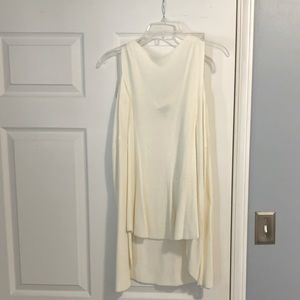 Cream cut out shoulder sweater